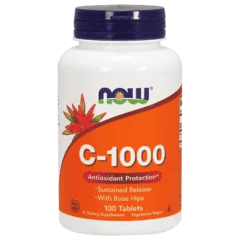 Vitamina C-1000 con Rose Hips 100 Tabletas - NOW