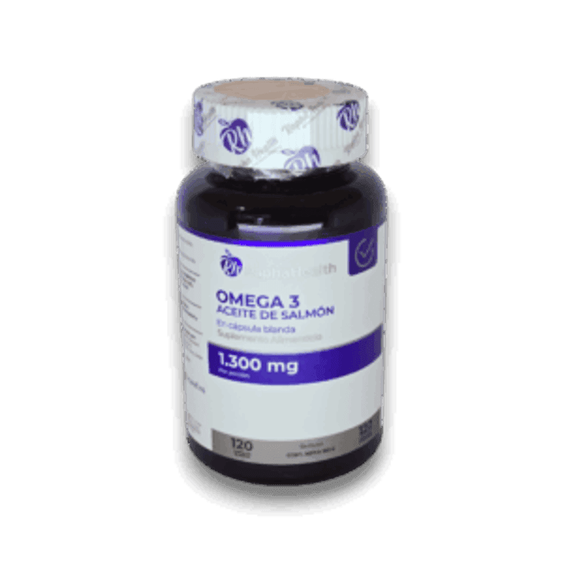 Omega 3 - Aceite de Salmón (1,300 mg) 120 Cápsulas Blandas - Rapha Health