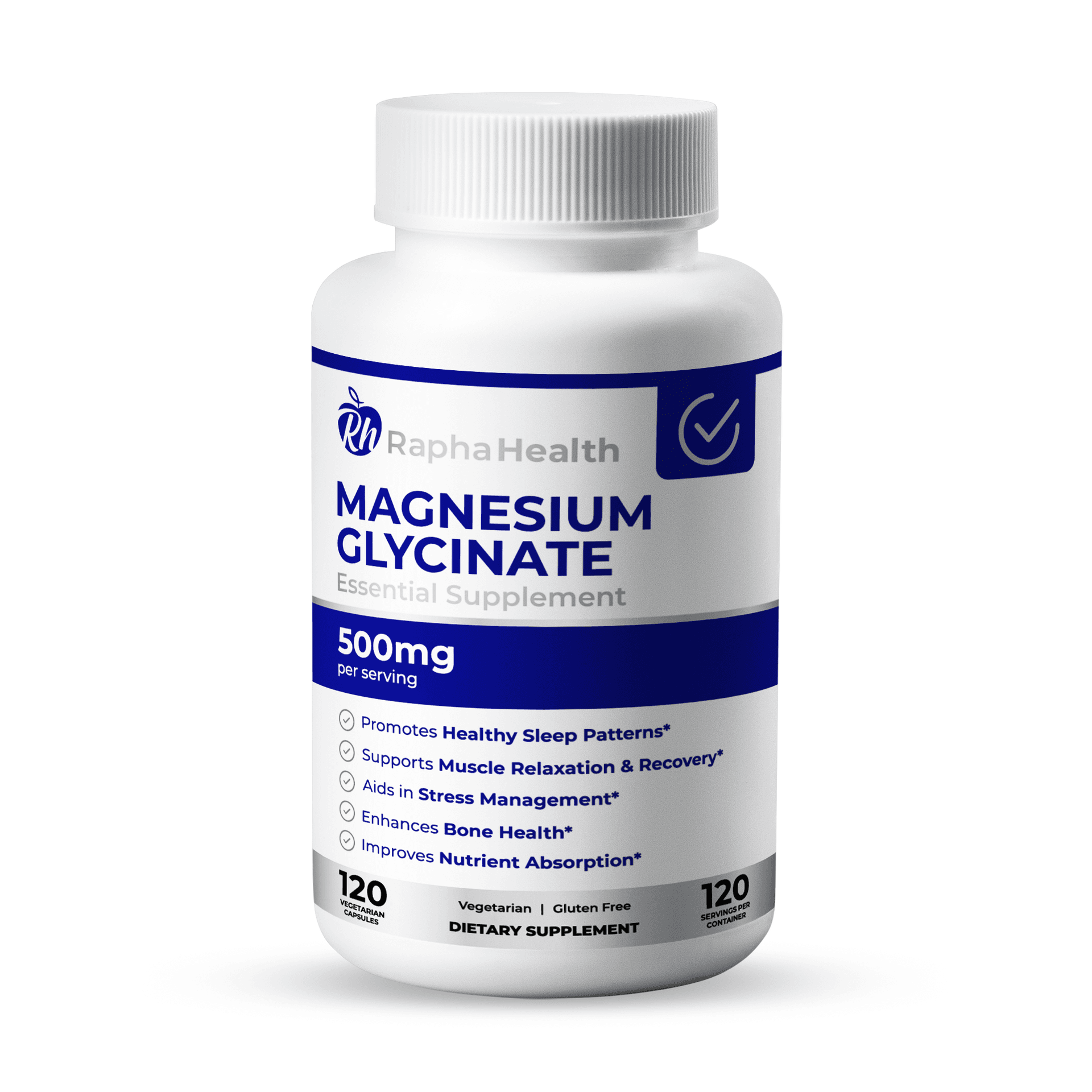 Glicinato de Magnesio 1,000mg 120 Cápsulas Vegetarianas - Rapha Health