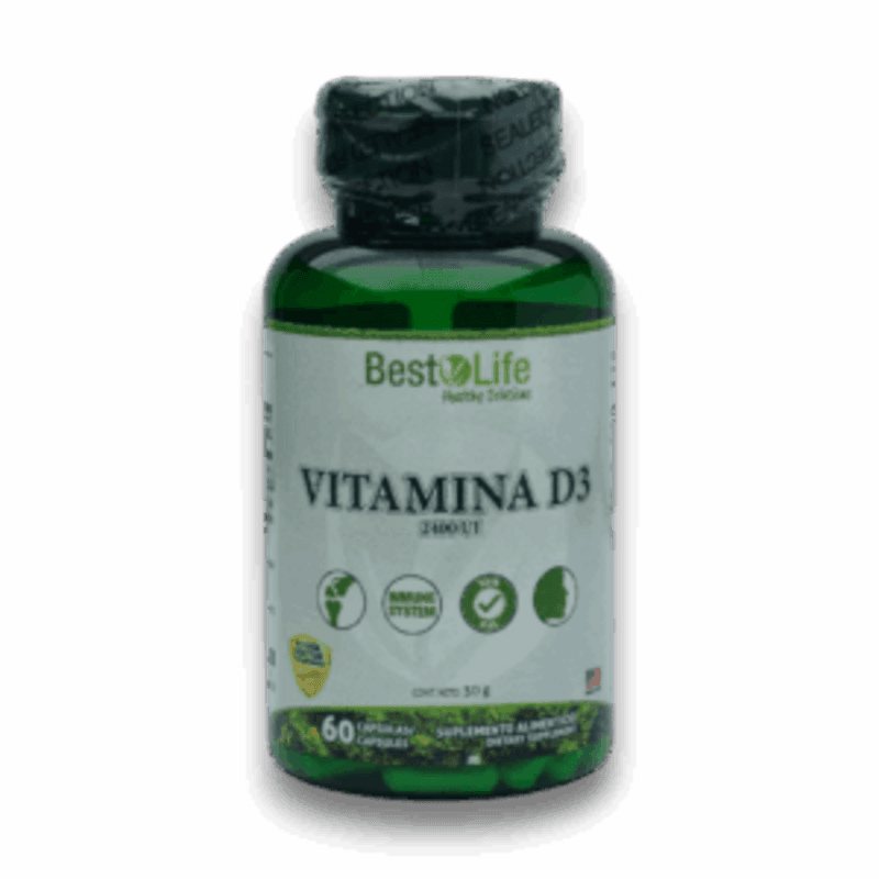 Vitamina D3 2400 UI 60 Cápsulas - BestLife Healthy Solutions