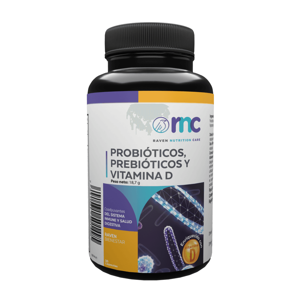 Probióticos, Prebioticos y Vitamina D3 30 Cápsulas - Raven