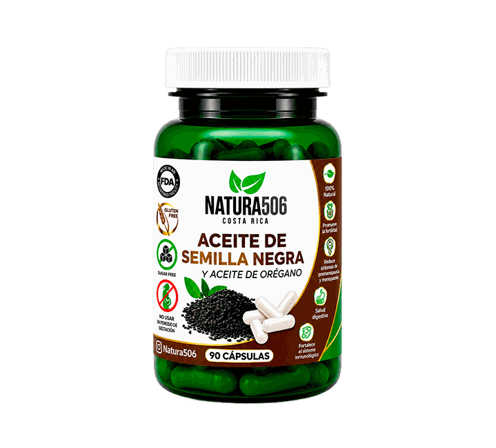 Aceite de Semilla Negra y Aceite de Orégano 90 cápsulas - Natura506