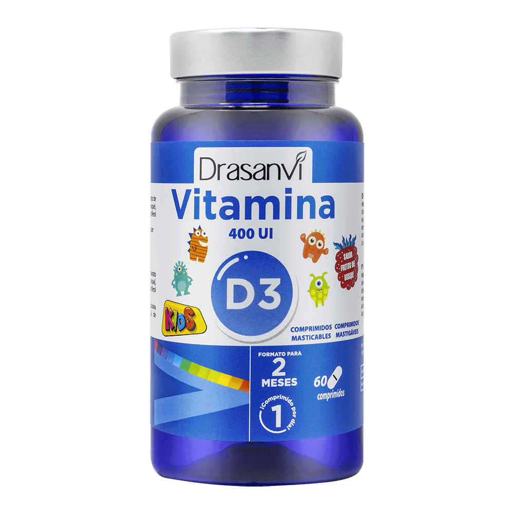Vitamina D3 Kids 400 UI 60 Comprimidos Masticables - Drasanvi