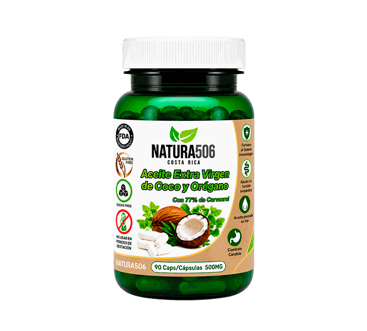 Aceite Extra Virgen de Coco y Orégano 90 Capsulas – Natura506