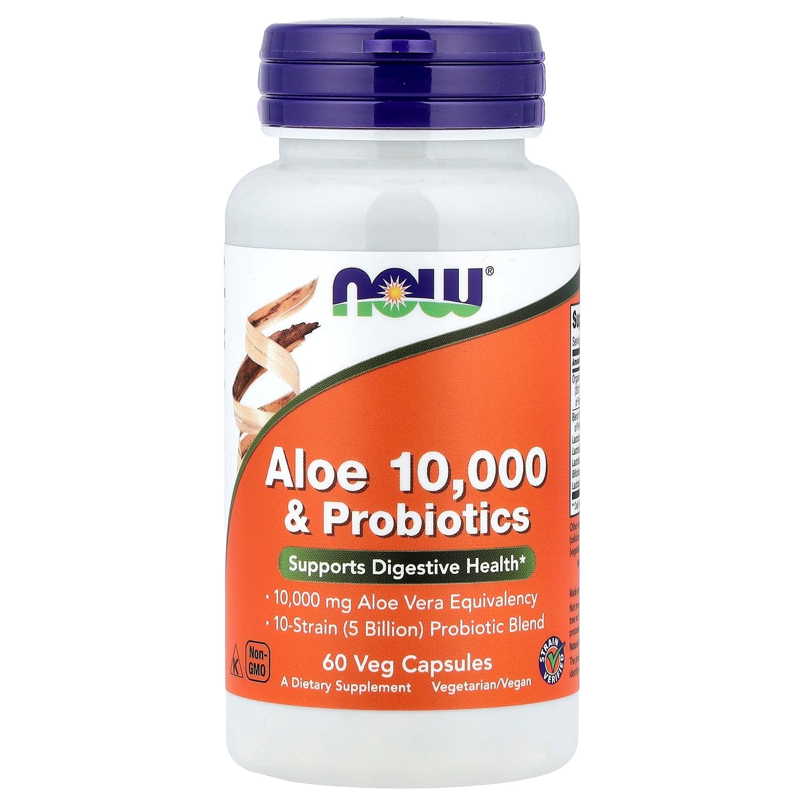 Aloe 10,000 & Probióticos 60 Capsulas - NOW