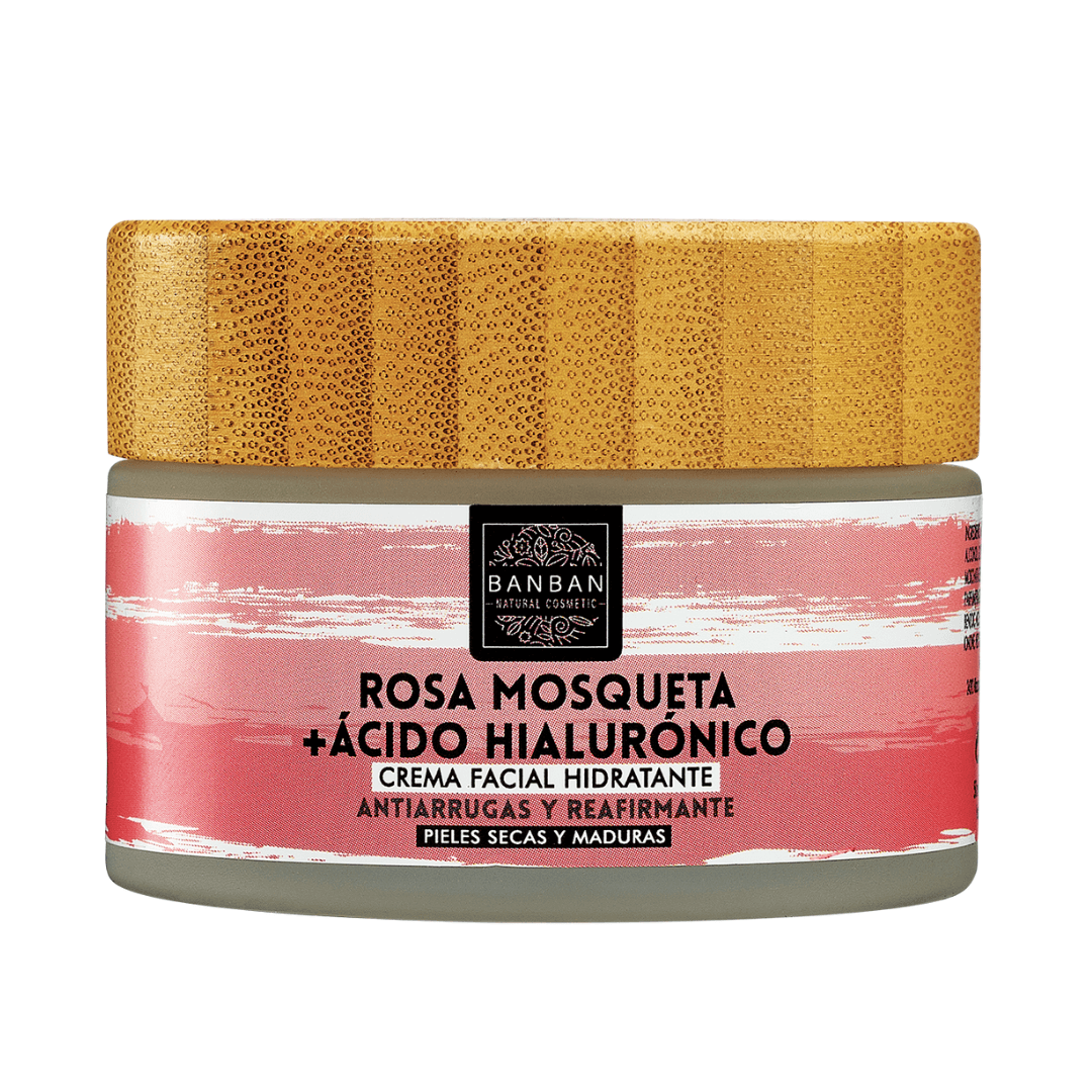 Crema facial Rosa Mosqueta y Ácido Hialurónico. Banban