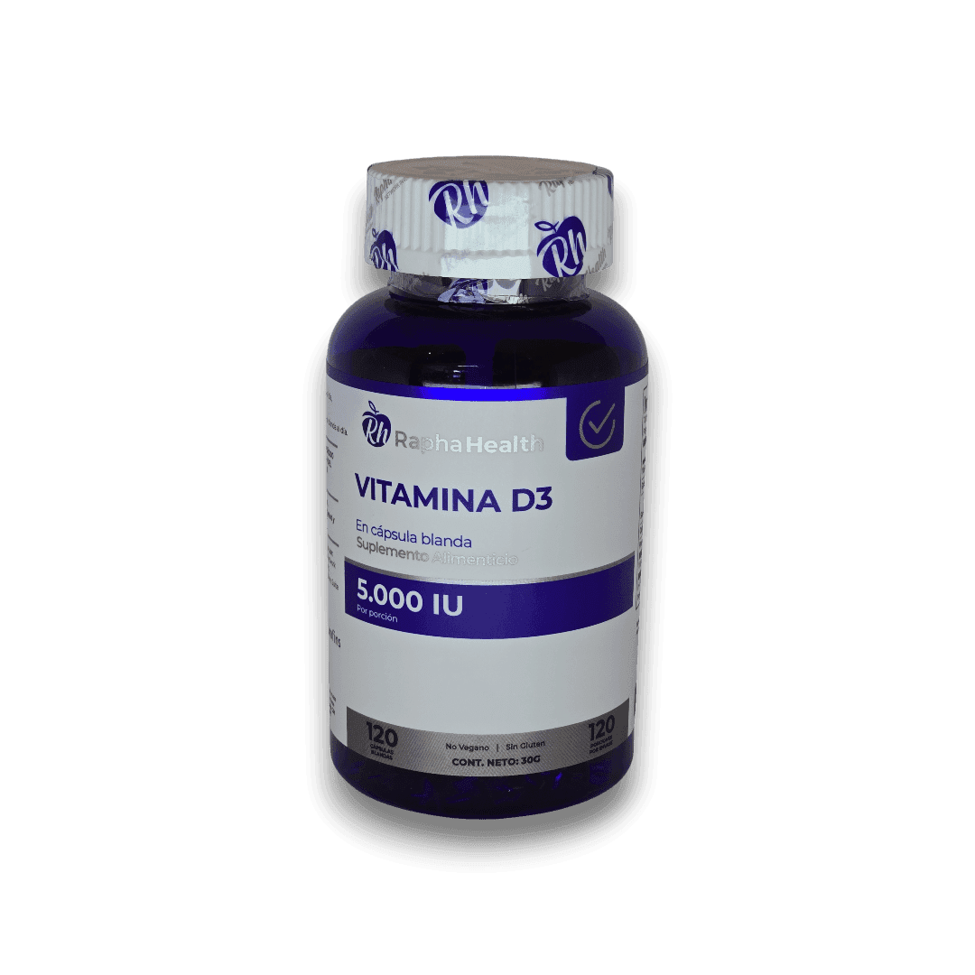 Vitamina D3 5000IU 120 Cápsulas Blandas - Rapha Health
