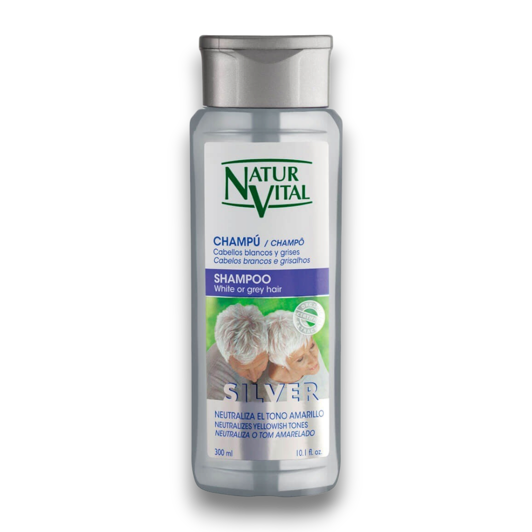 Champú Silver Cabellos Blancos y Grises 300 ml - NaturVital