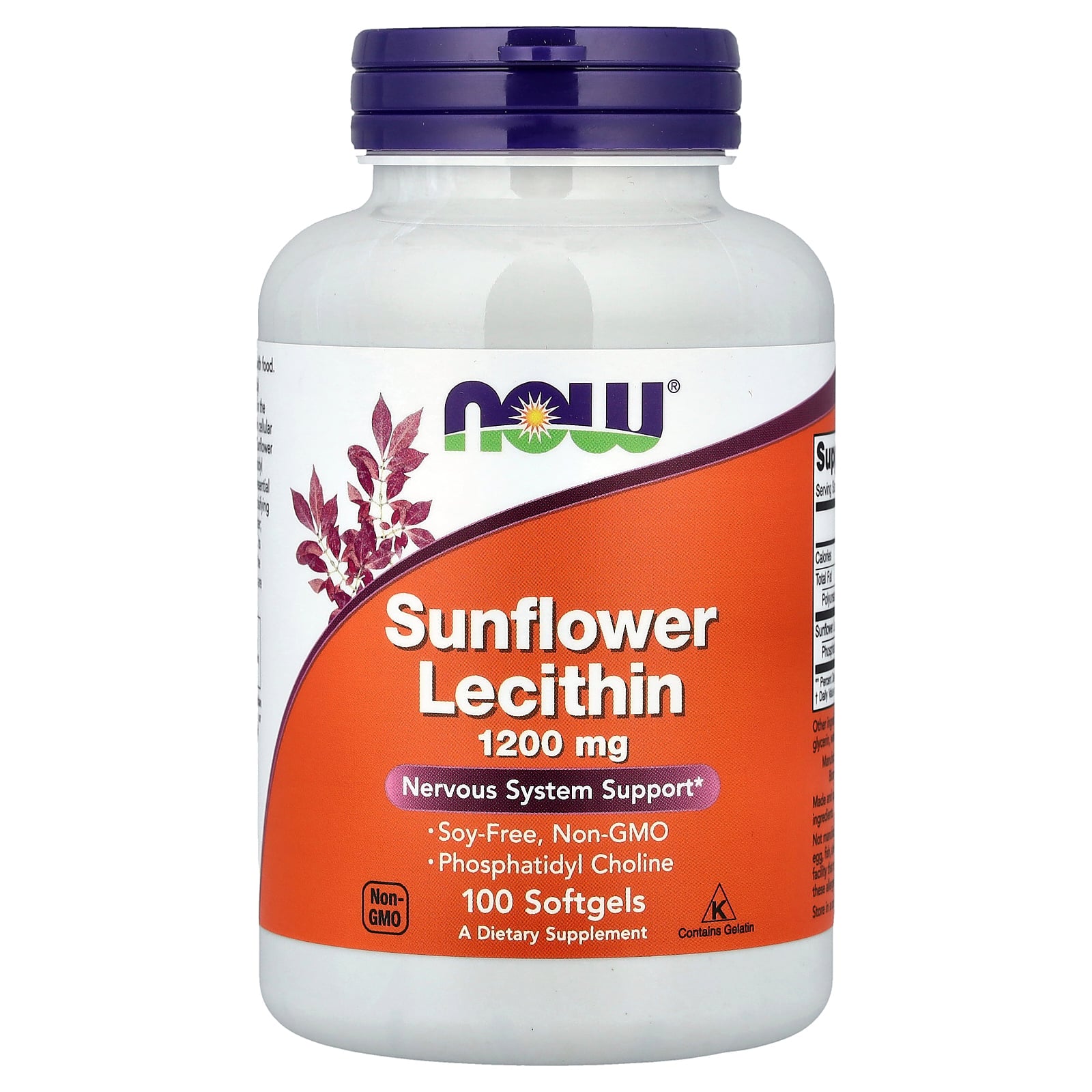 Lecitina de Girasol 1200mg 100 Capsulas - NOW
