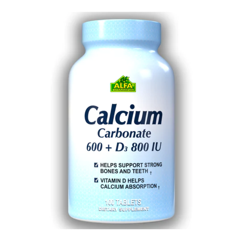 Calcium Carbonate 100 Tabletas - ALFA VITAMINS