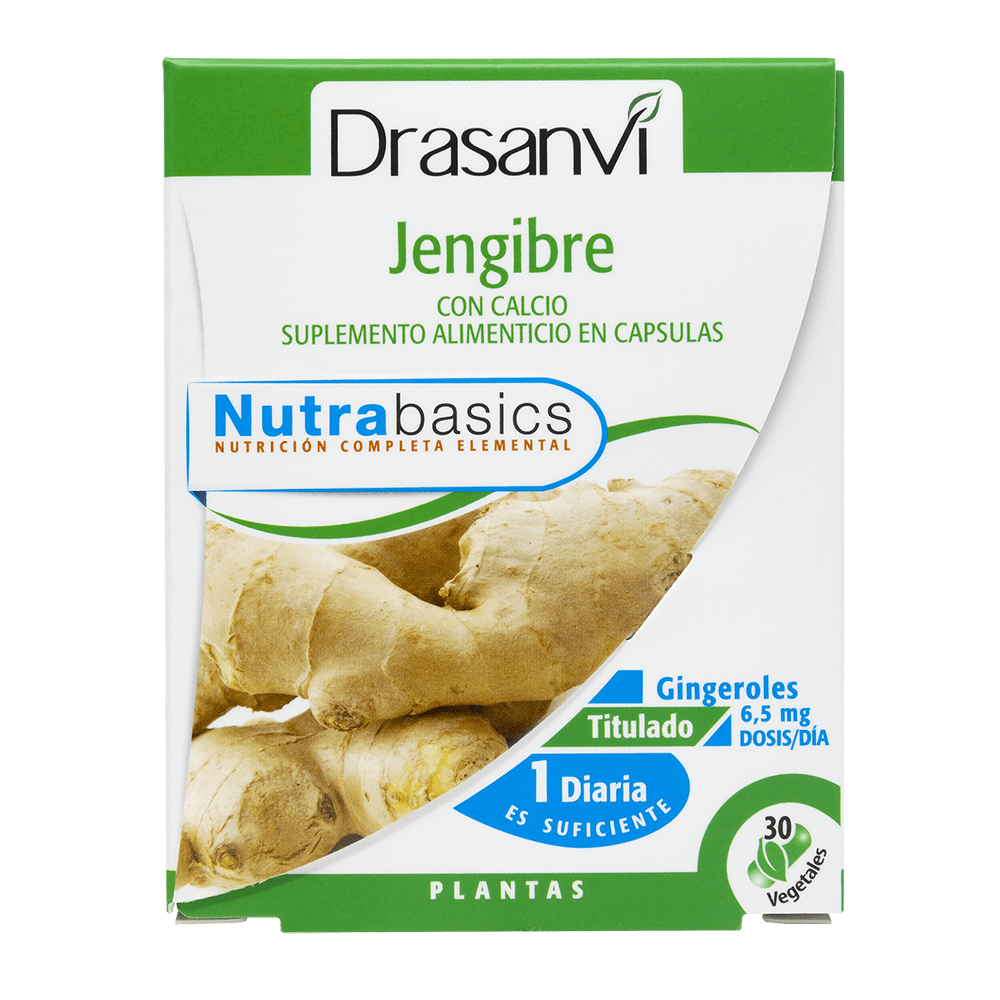 Jengibre con calcio 30 Cápsulas. Drasanví