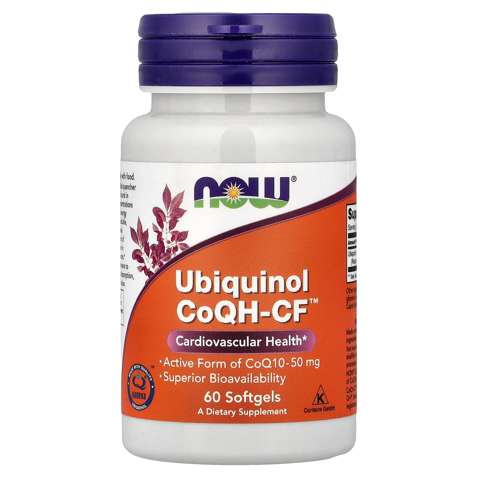 Ubiquinol CoQH-CF 50mg 60 Cápsulas - NOW