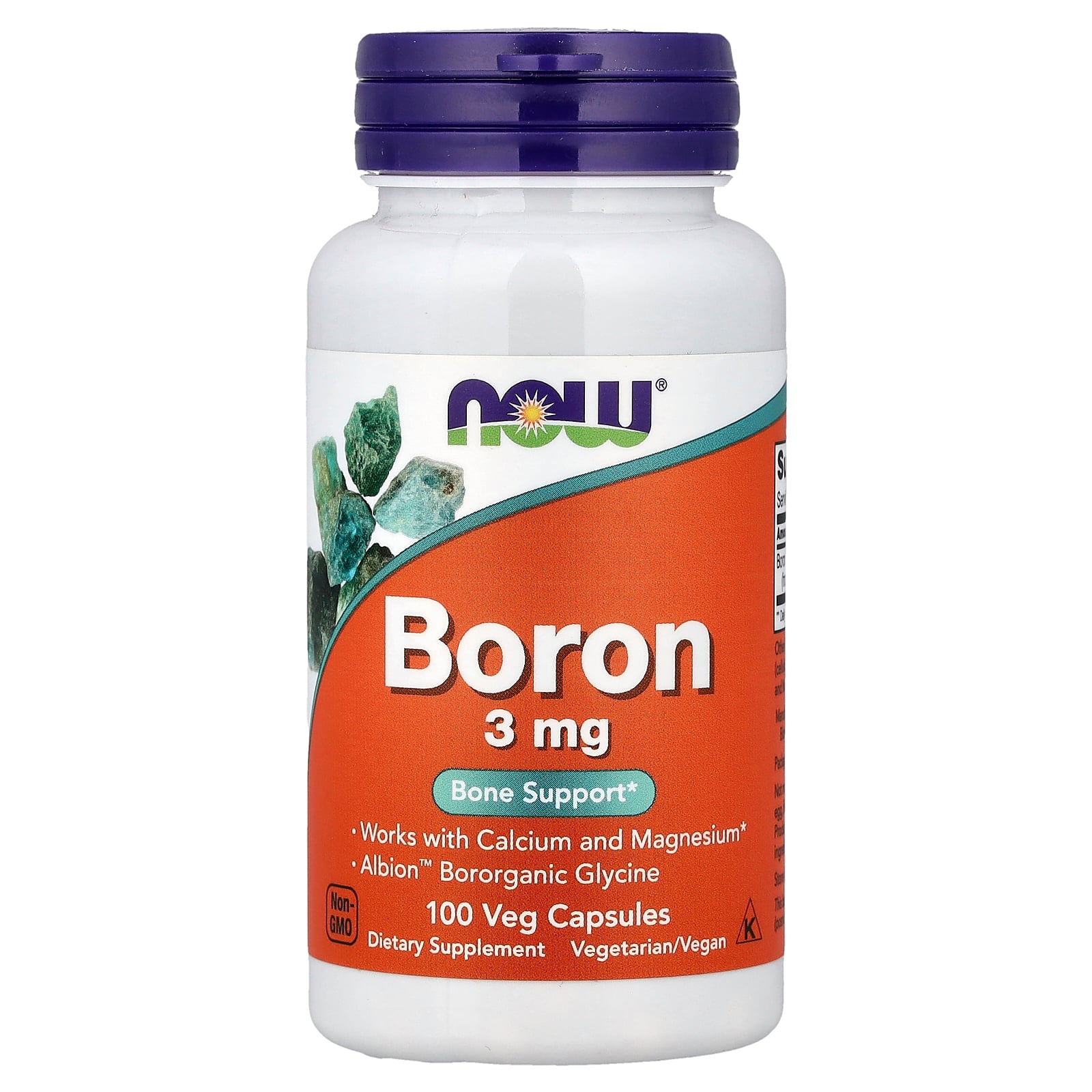 Boron 3mg 100 Capsulas Veganas - NOW