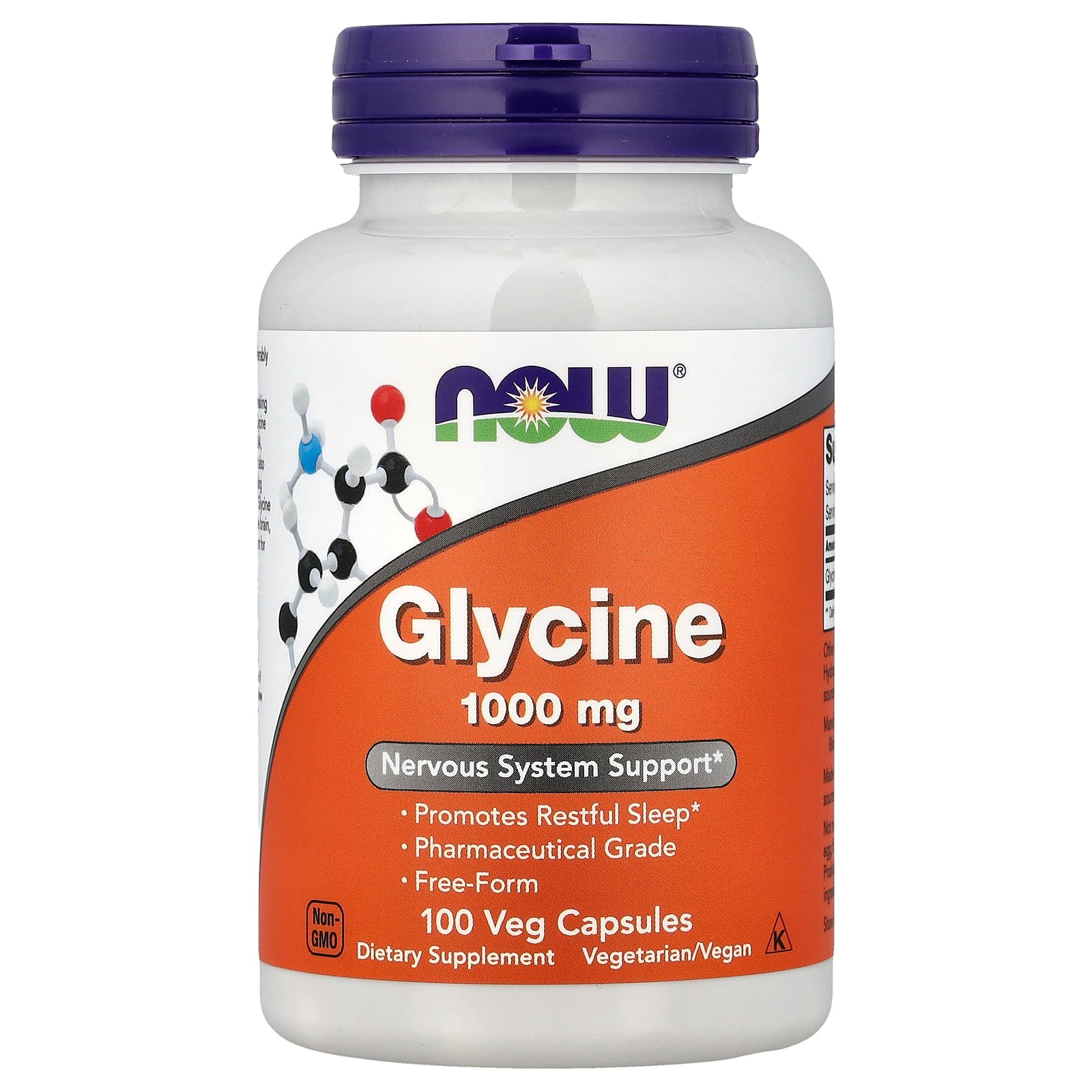 Glycine 1000mg 100 Capsulas Veganas - NOW Foods