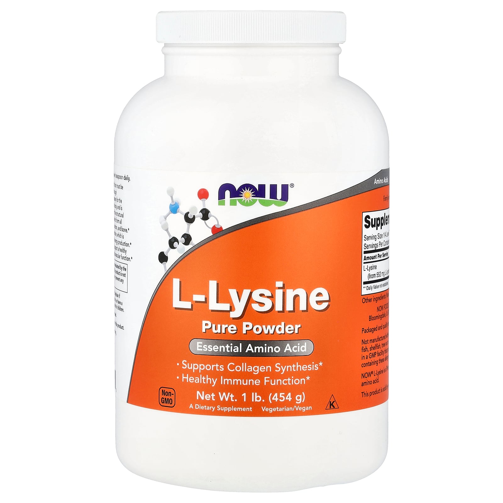 L-Lysine Polvo 454g - NOW Foods