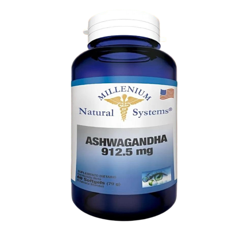 Ashwagandha 912.5mg 60 Softgels - Millenium Natural Systems
