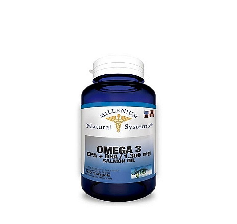 Omega 3 de Salmon 1300mg 100 Softgels - Millenium Natural Systems