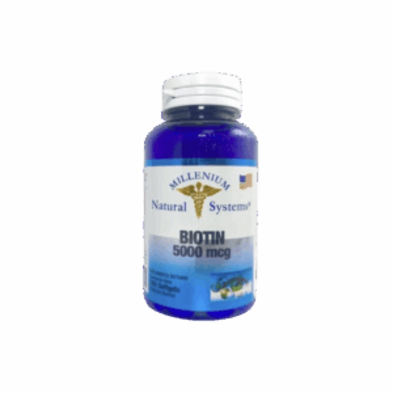 Biotin 5000mcg 100 Softgels - Millenium Natural Systems