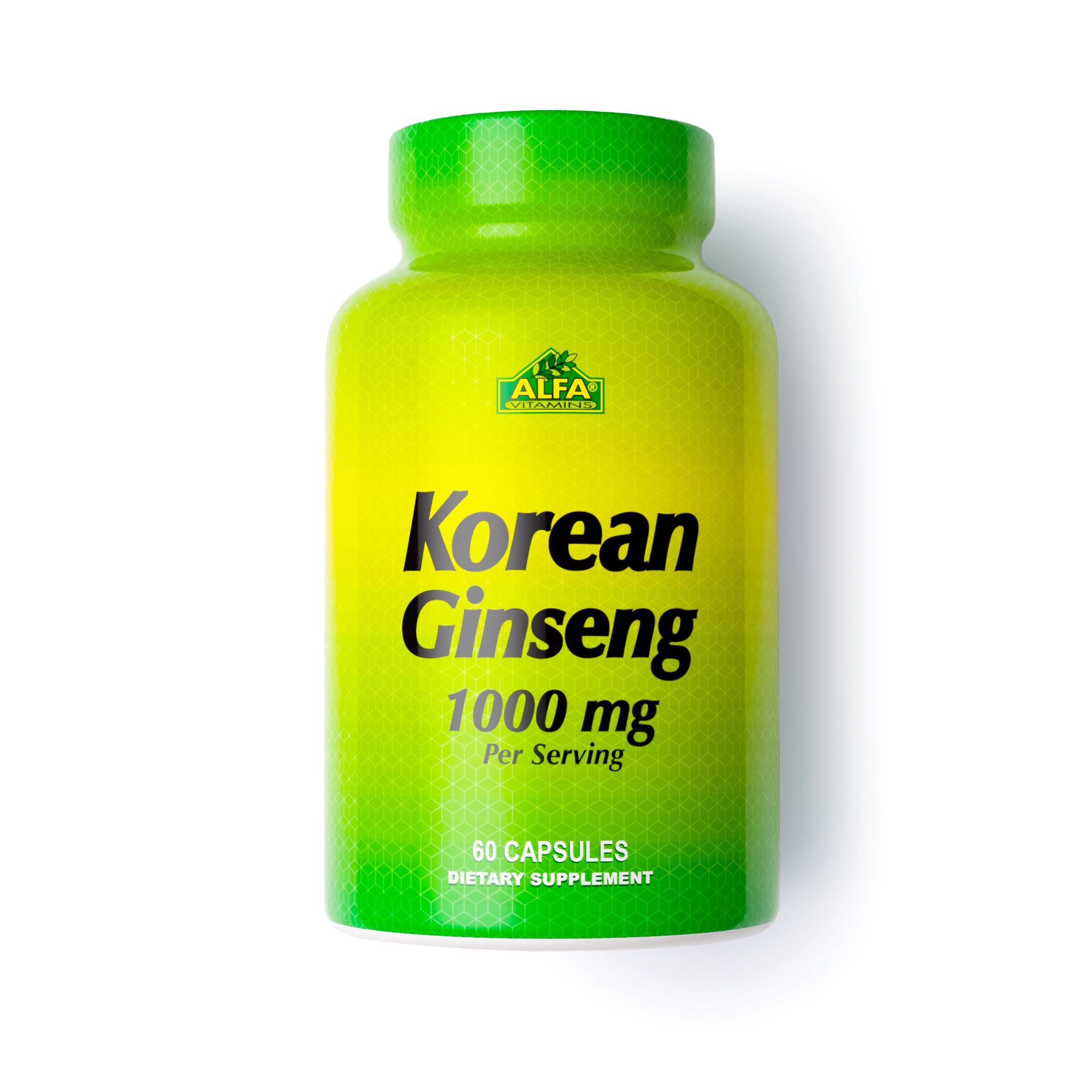 Korean Ginseng 1000mg 60 Capsulas - ALFA VITAMINS