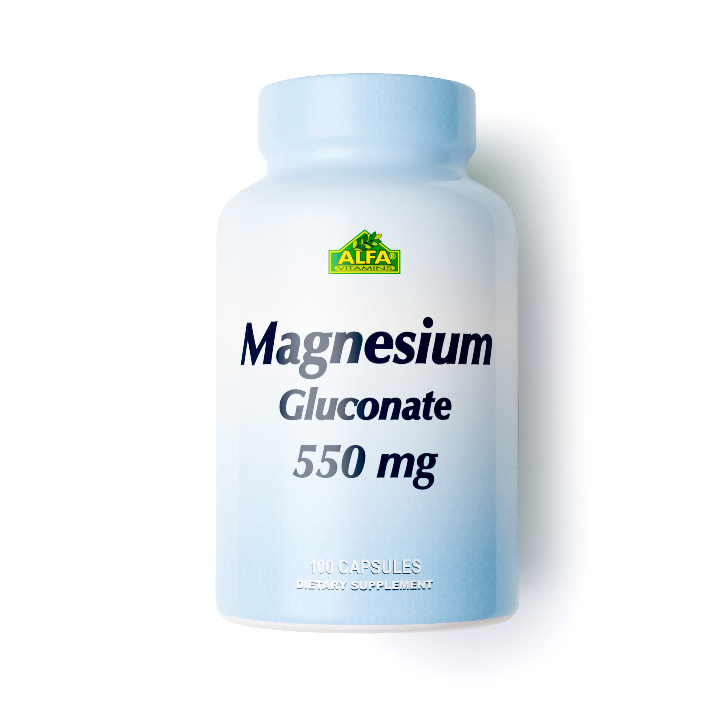 Magnesium Gluconate 550mg 100 Capsulas  ALFA VITAMINS