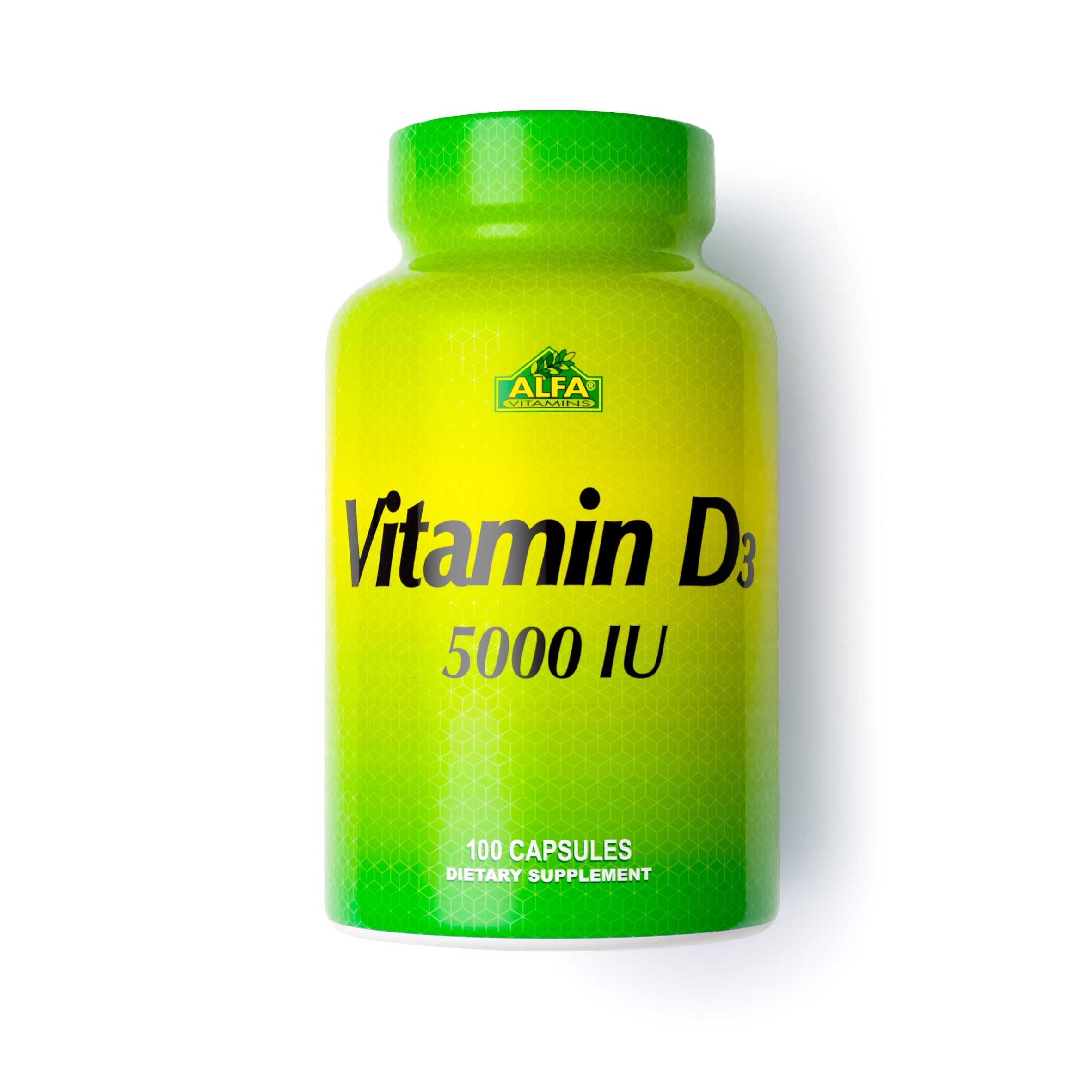 Vitamina D3 5000IU 100 Capsulas - ALFA VITAMINS