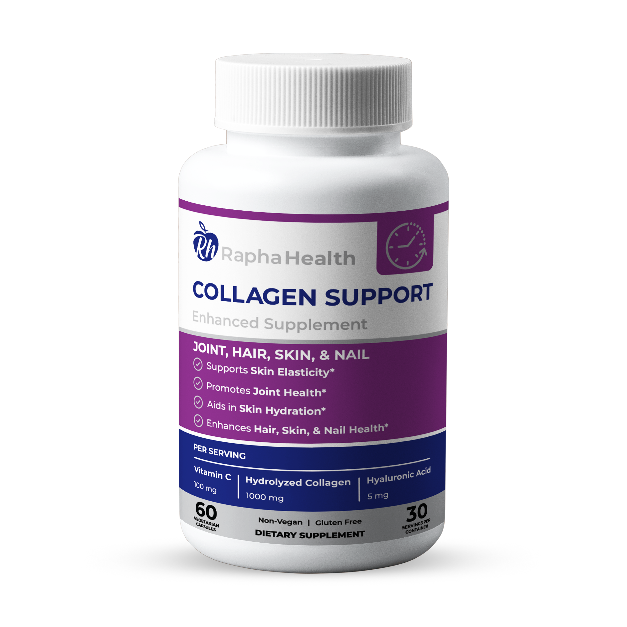 Biotina, Colageno Hidrolizado y Vitamina C 120 Capsulas - Rapha Health