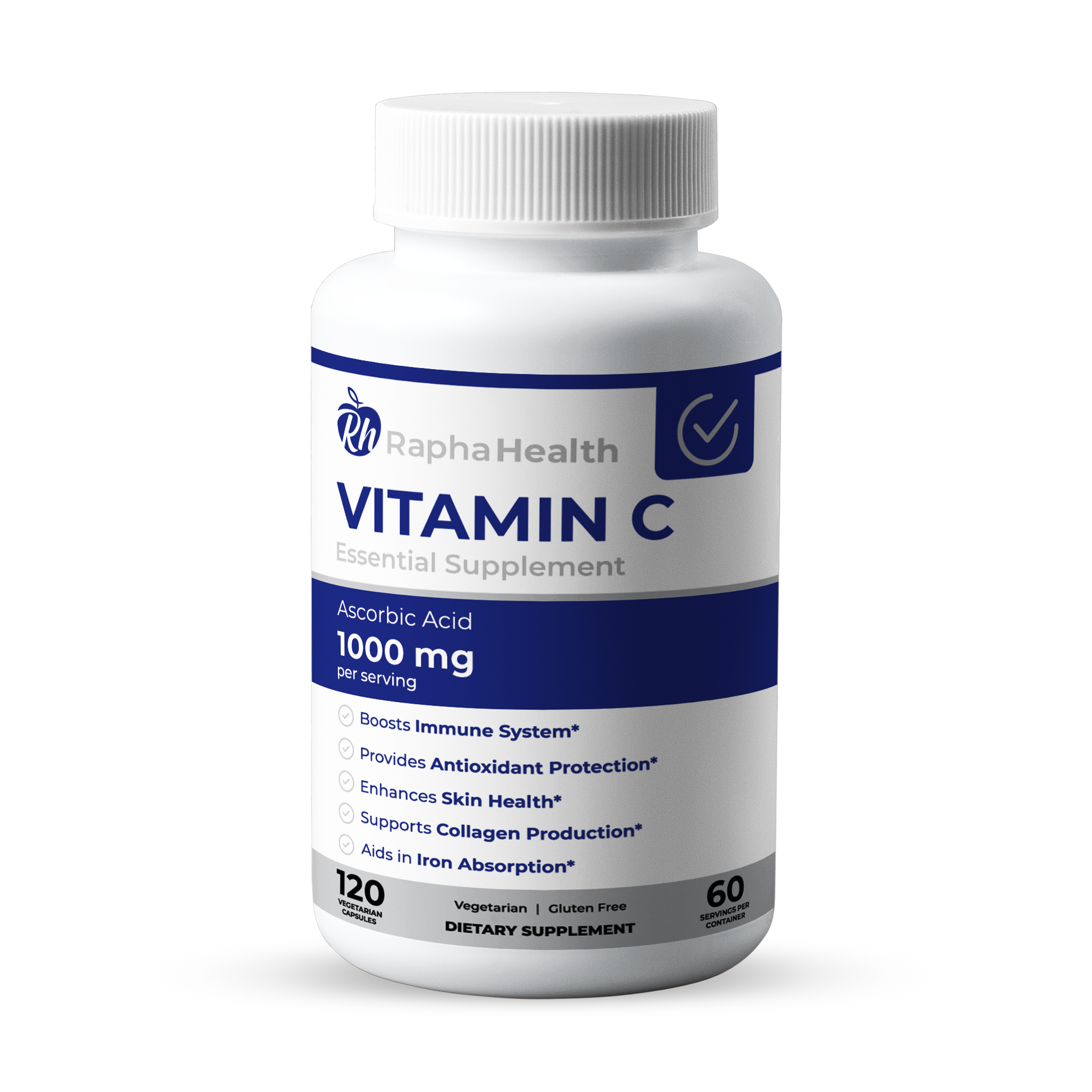 Vitamina C y Rosa Silvestre 120 Cápsulas Vegetarianas - Rapha Health