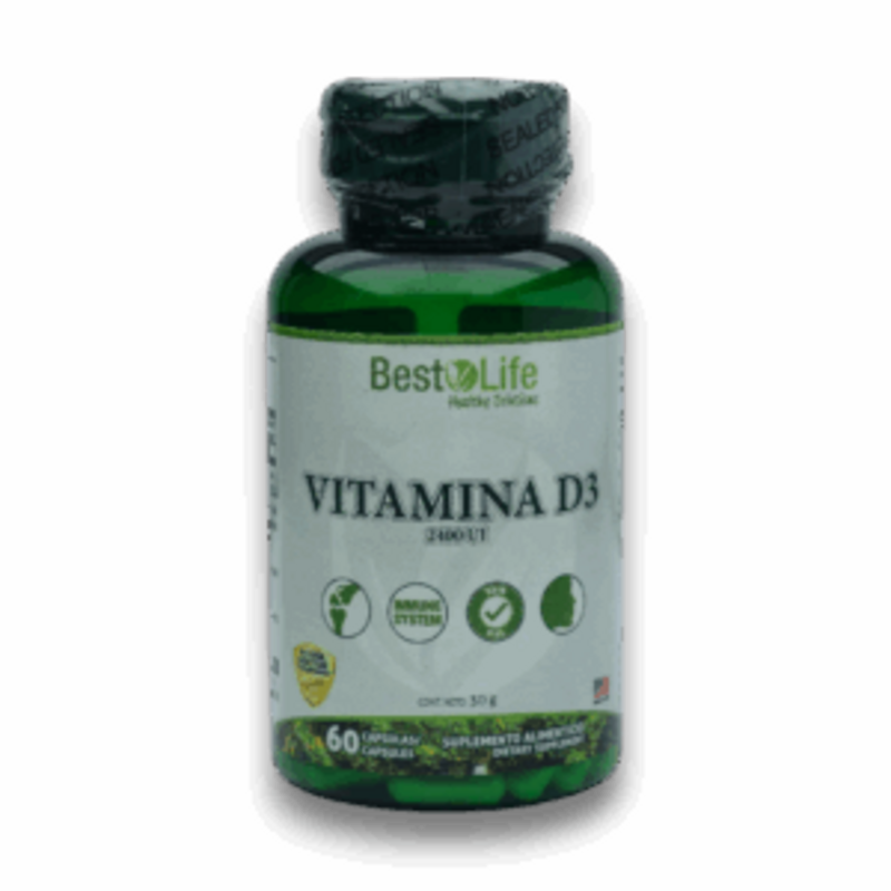 Vitamina D3 2400 UI 60 Cápsulas - BestLife Healthy Solutions
