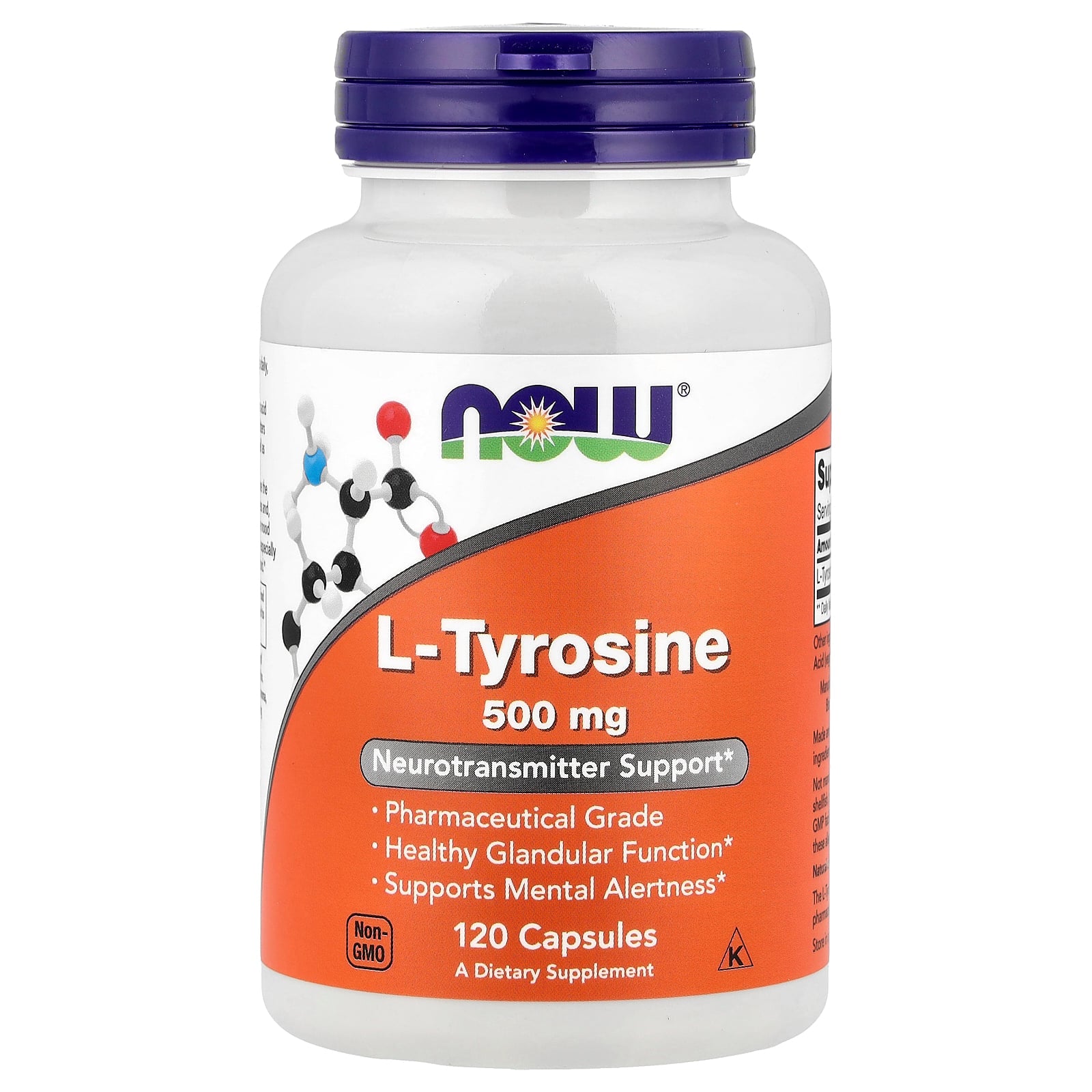 L-Tyrosine 500 mg 120 cápsulas - Now Foods