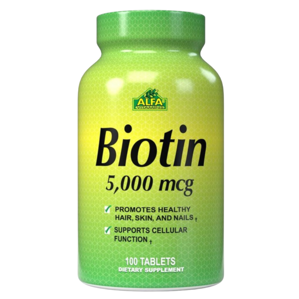 Biotin 5000mcg 100 Tabletas