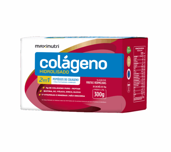 Colágeno Hidrolizado polvo sabor frutos rojos Maxinutri