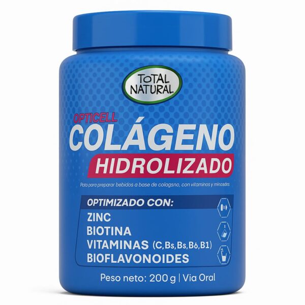 Colágeno Hidrolizado Opticell – Total Natural (200 g en polvo)