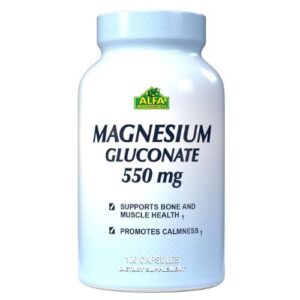 Magnesium Gluconate 550mg 100 Capsulas  ALFA VITAMINS
