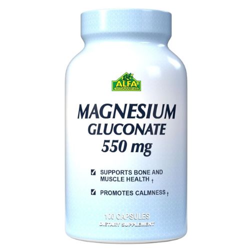 Magnesium Gluconate 550mg 100 Capsulas ALFA VITAMINS