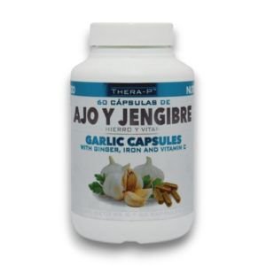 Ajo y Jengibre con Hierro y Vitamina C 60 Cápsulas - THERA-P
